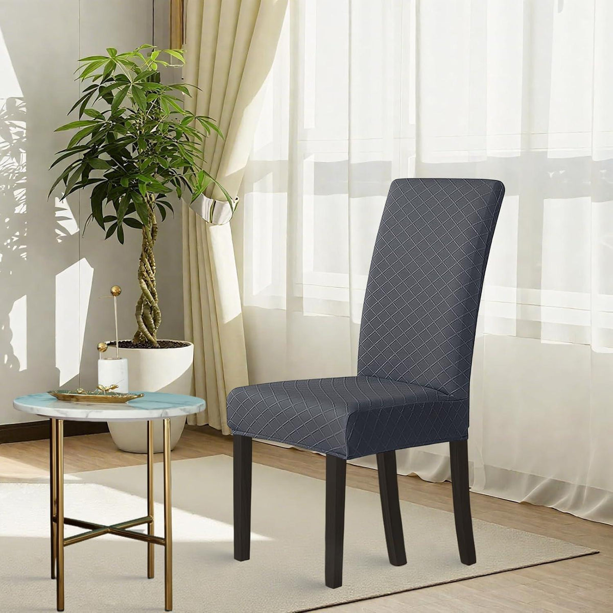 Jacquard Stuhlhussen 4er Set – Stretchbezüge für Esszimmerstühle