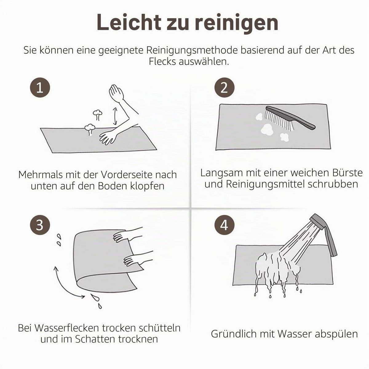 Waschbarer Küchenteppich rutschfest 43.5x180cm – Beige