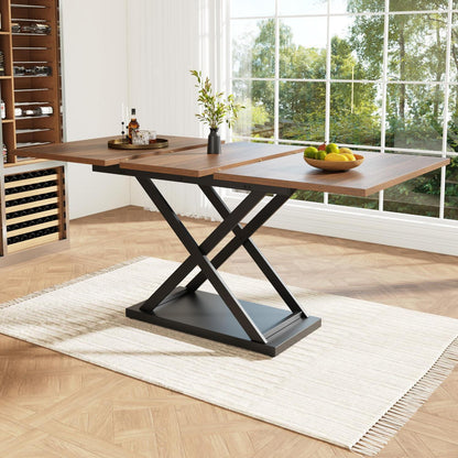 Ausziehbarer Esstisch Schwarz – Platzsparender Küchentisch 120-160cm