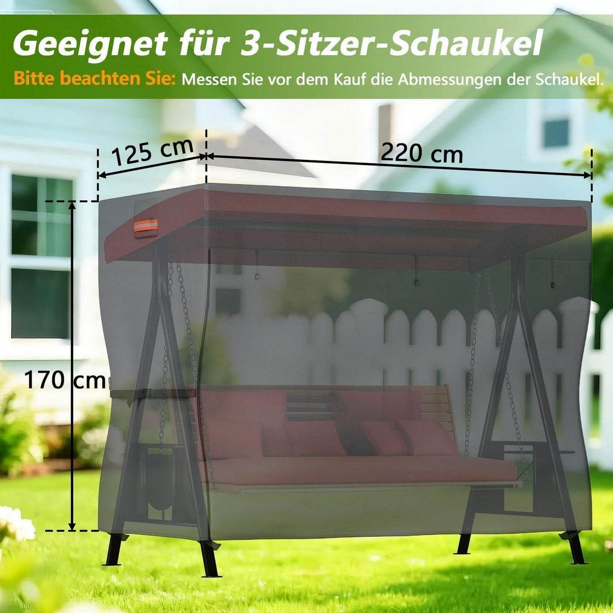 Hollywoodschaukel Abdeckung 3-Sitzer – Wasserdicht & UV-Schutz