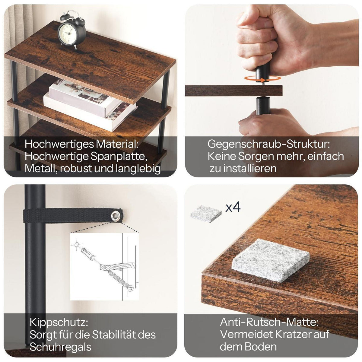 Vertikales Schuhregal 8-lagig – Schuhablage für Flur & Eingang