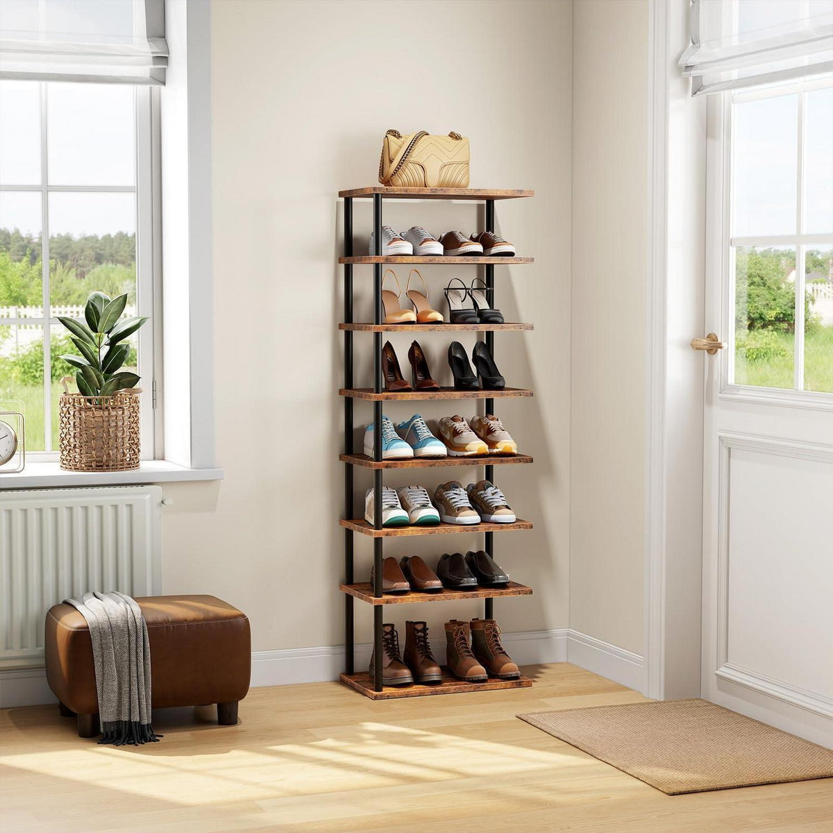 Vertikales Schuhregal 8-lagig – Schuhablage für Flur & Eingang