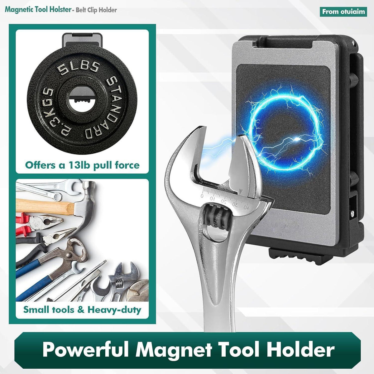 Magnetische Werkzeughalterung mit Gürtelclip und Verriegelung