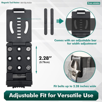 Magnetische Werkzeughalterung mit Gürtelclip und Verriegelung