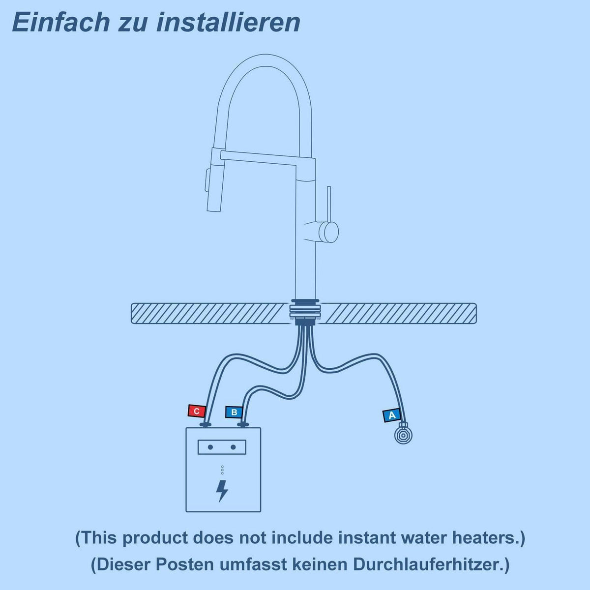 Niederdruck Küchenarmatur Schwarz Edelstahl Ausziehbar 360°