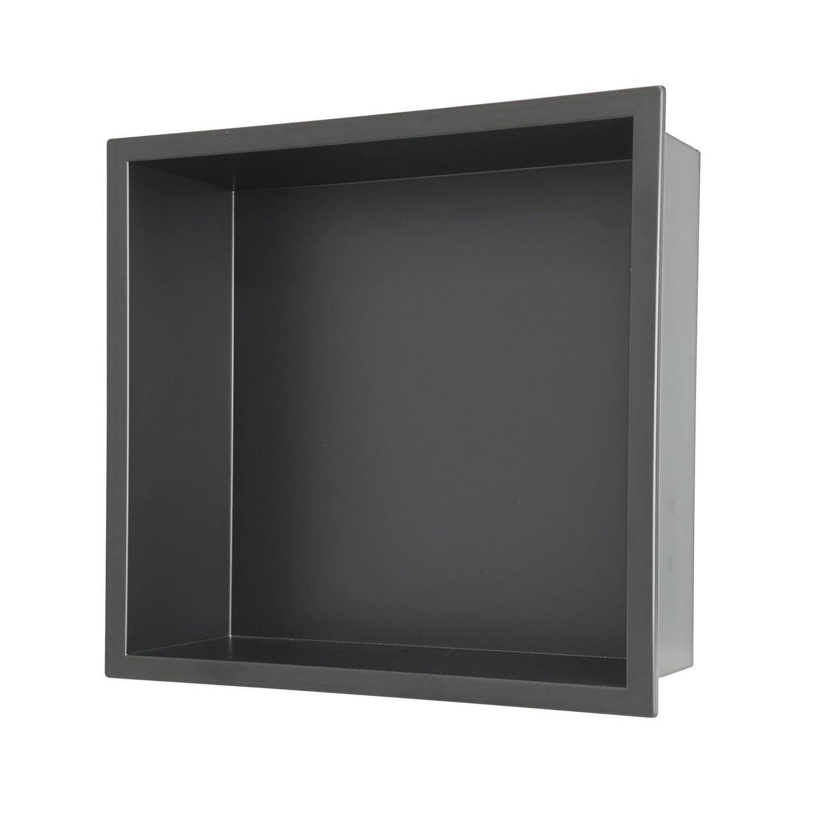 Wandmontierter Duschschrank Schwarz 30x30cm Edelstahl Duschablage