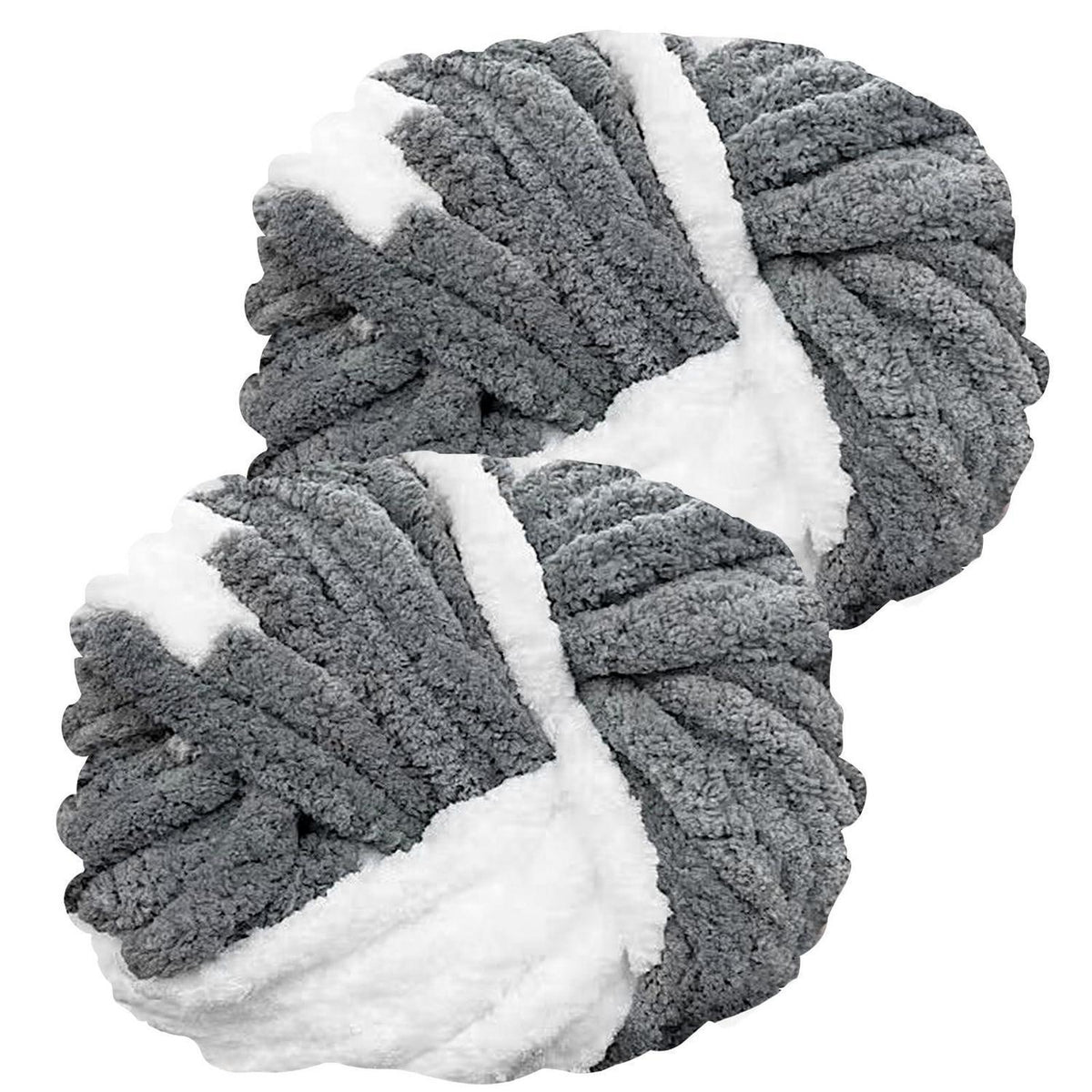 Chunky Wolle 2er Set - Nebelweiß | Dickes Garn zum Häkeln & Stricken