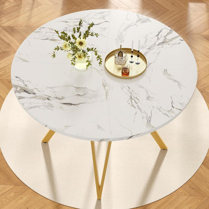 Runder Esstisch 100cm Marmor Optik – Modern & Stabil