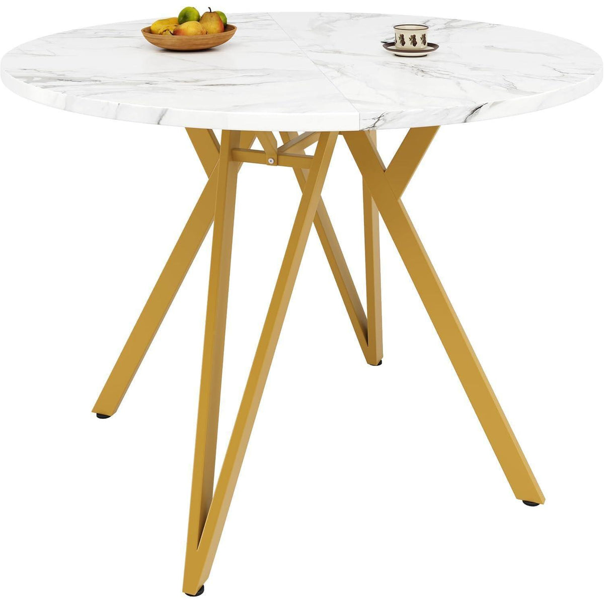 Runder Esstisch 100cm Marmor Optik – Modern & Stabil