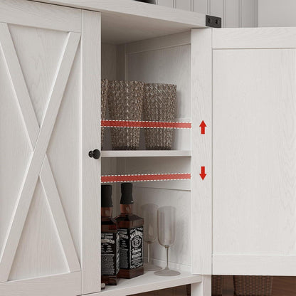 Weißes Sideboard mit 2 Türen & Fächern – 76x40x80cm