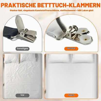 4x Bettlakenspanner Verstellbar – Für Straff & Glatte Bettwäsche