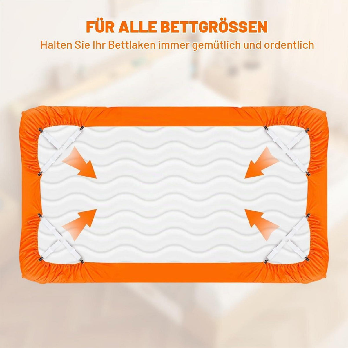 4x Bettlakenspanner Verstellbar – Für Straff & Glatte Bettwäsche