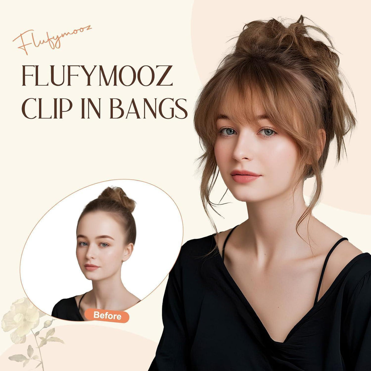 Clip-in Ponyfransen Kupferrot – 30 cm Französisch & Seitlich