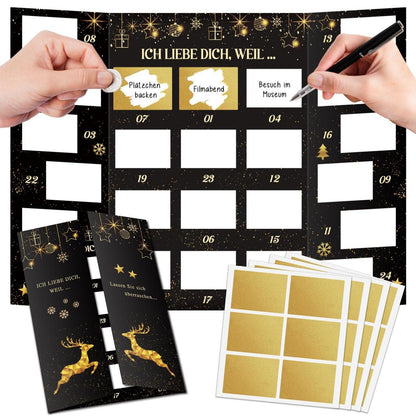 Adventskalender Paare zum Rubbeln – DIY Liebesbotschaften