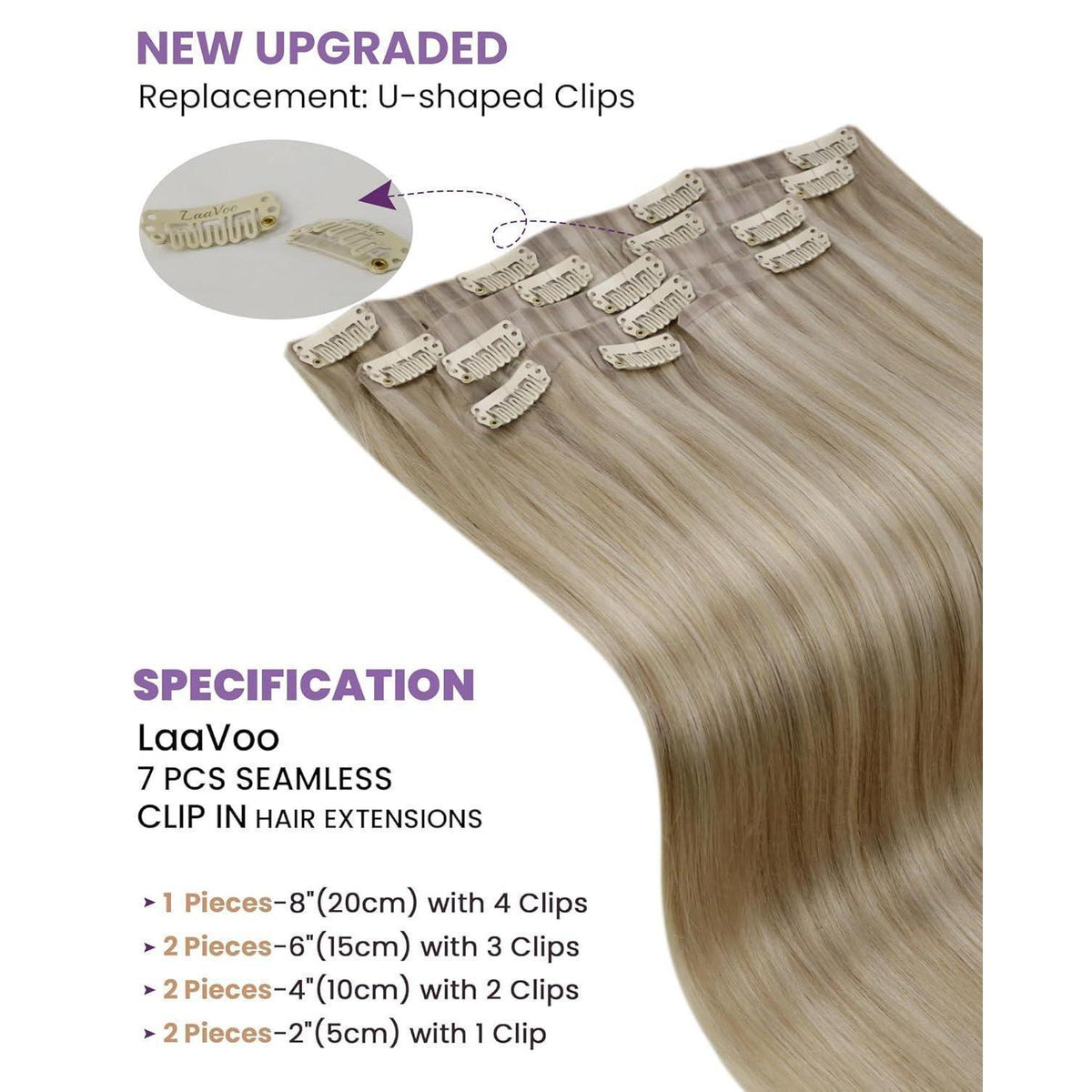 Echthaar Clip-Ins Blond 55cm – Volumenspendend & Längenverlängerung
