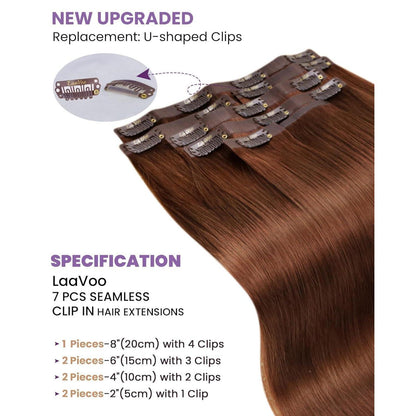 Auburn Echthaar Clip-in Extensions 45cm – Volumenspendend & Längenverlängerung
