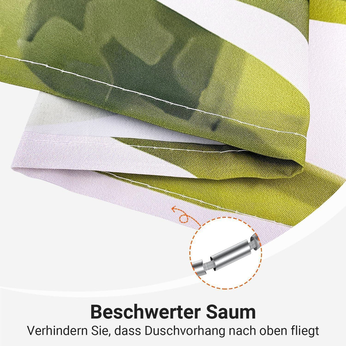 Duschvorhang 180x170 cm Blätter Linie, Wasserabweisend, Waschbar