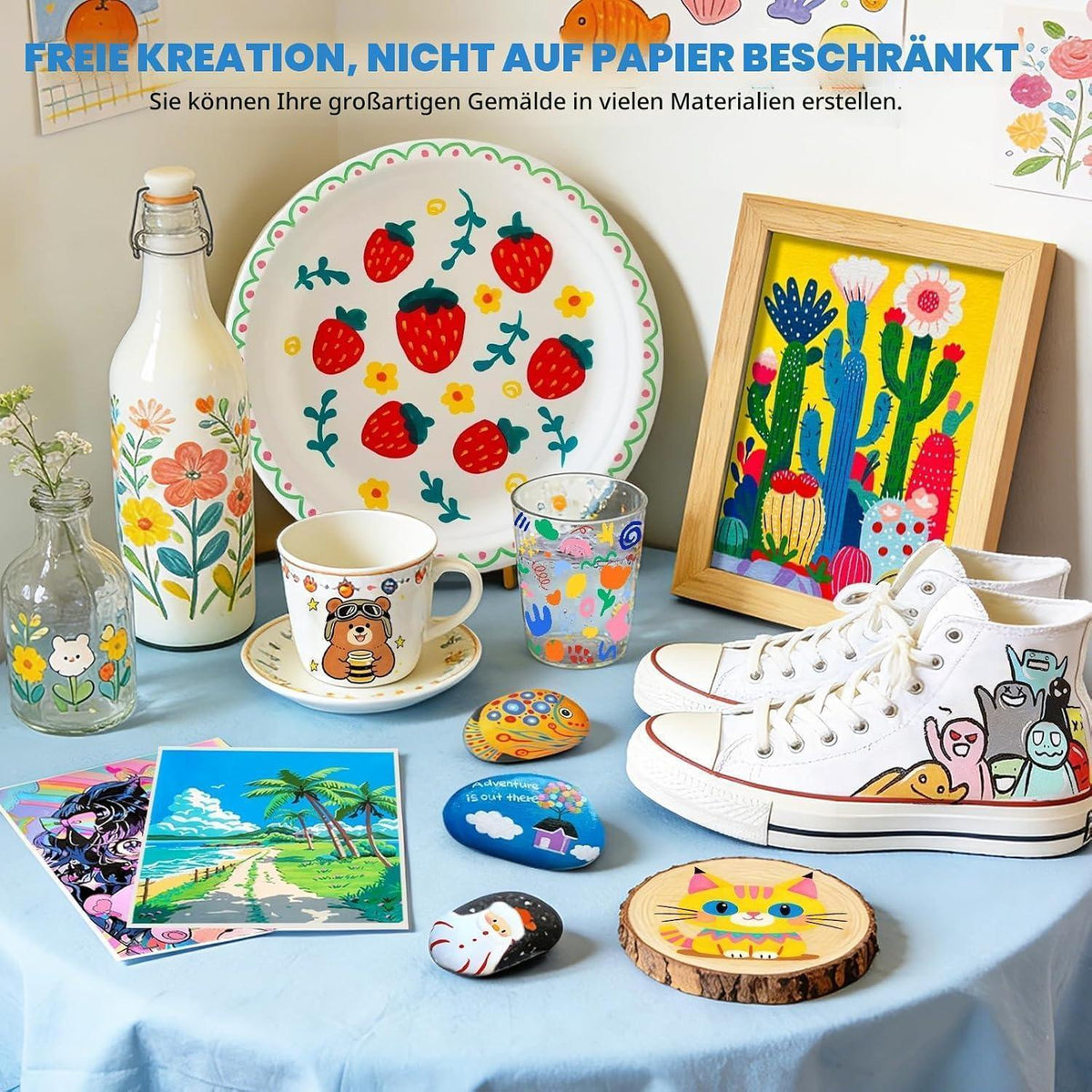Acrylmarker Set 288 Farben mit Pinselspitze – Wasserfest & Vielseitig