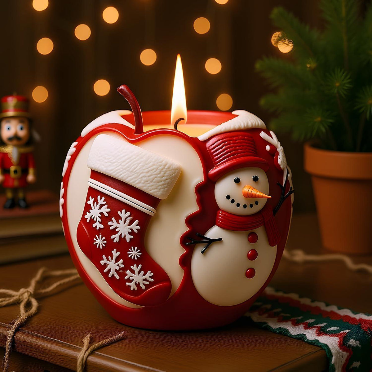 3D Silikon Weihnachtsformen Set - Apfel, Socken, Schneemann