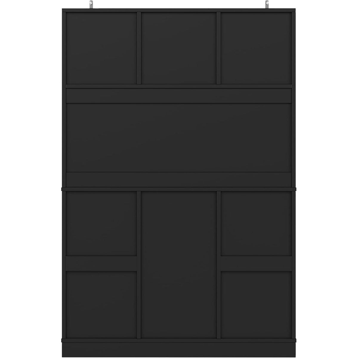 Küchenschrank Schwarz mit Weinregal & Verstellbaren Ablagen (120x40x188cm)