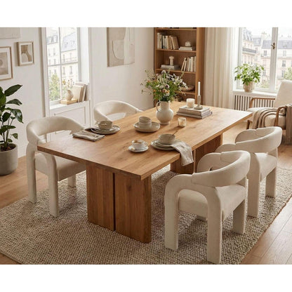 Esszimmerstühle 2er Set, Polsterstuhl mit Gebogener Rückenlehne Weiß