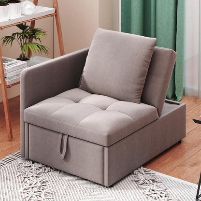 Schlafsofa Klein – 3-in-1 Schlafsessel mit Bettfunktion (Grau)