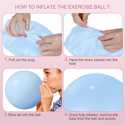 Gymnastikball 25cm, Pilates & Yoga Ball, Anti-Burst, Rosa/Himmelblau