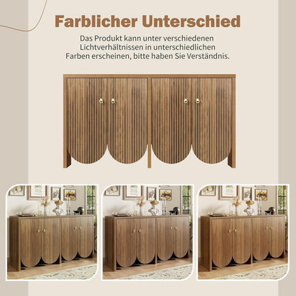 Holz Sideboard mit Schubladen & Verstellbaren Regalen (147x40x80)
