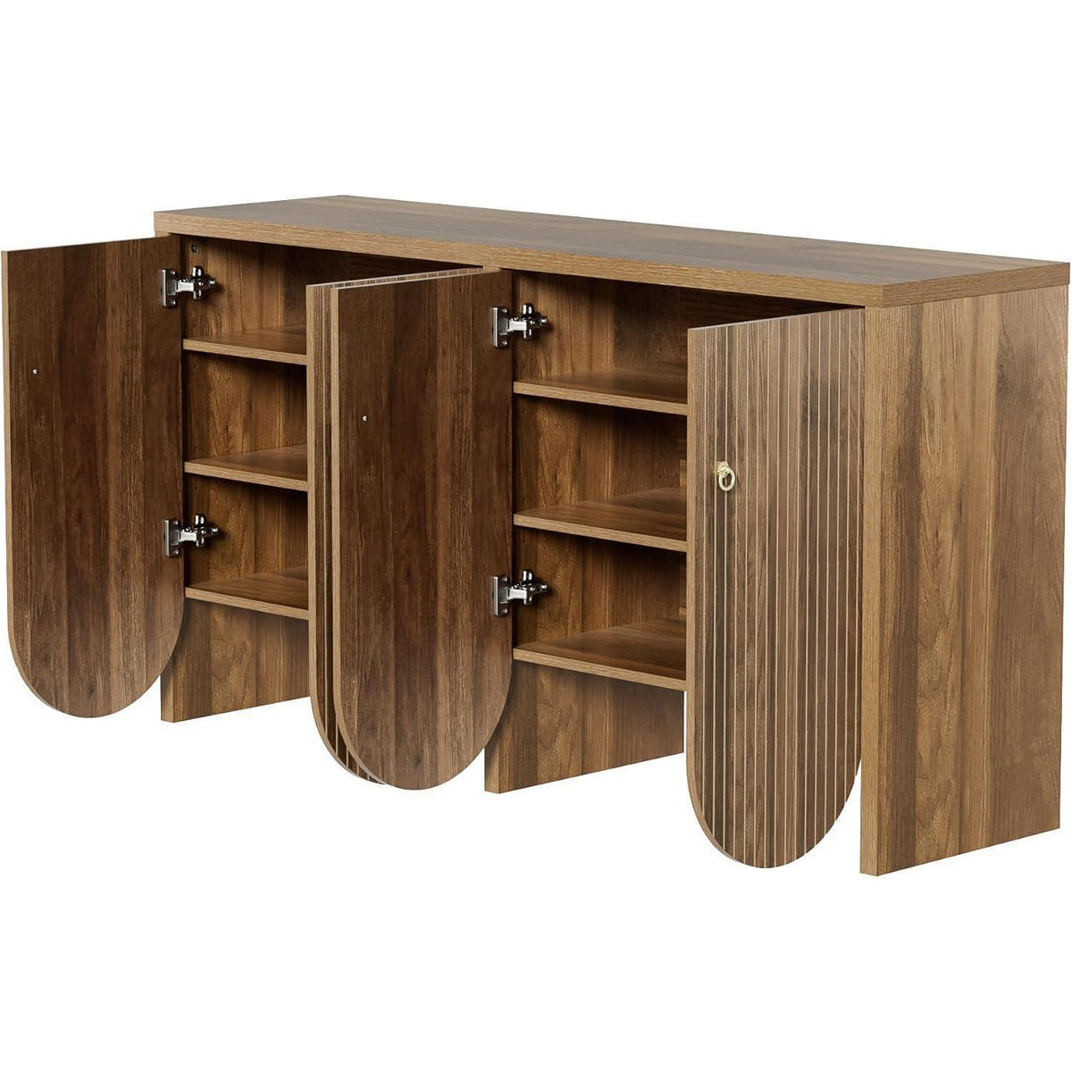 Holz Sideboard mit Schubladen & Verstellbaren Regalen (147x40x80)