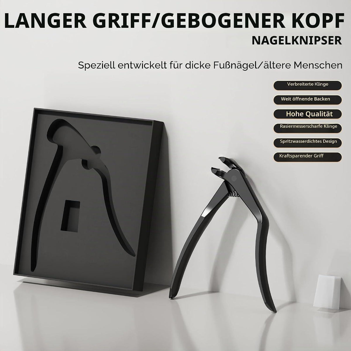 Zehennagelknipser lang gebogen für dicke Zehennägel Senioren