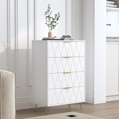 Weiße Kommode mit 4 Schubladen – Schlafzimmer & Wohnzimmer