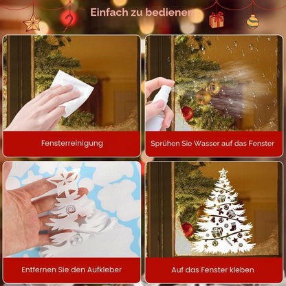 18x Fensterbilder Weihnachten – Wiederverwendbare Deko Aufkleber