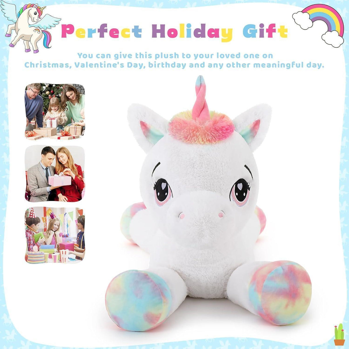 XXL Einhorn Kuscheltier 110cm - Weiches Plüschtier für Kinder