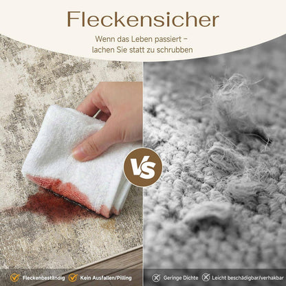 Abstrakt Teppich Braun-Grau 200x300cm Rutschfest Kurzflor