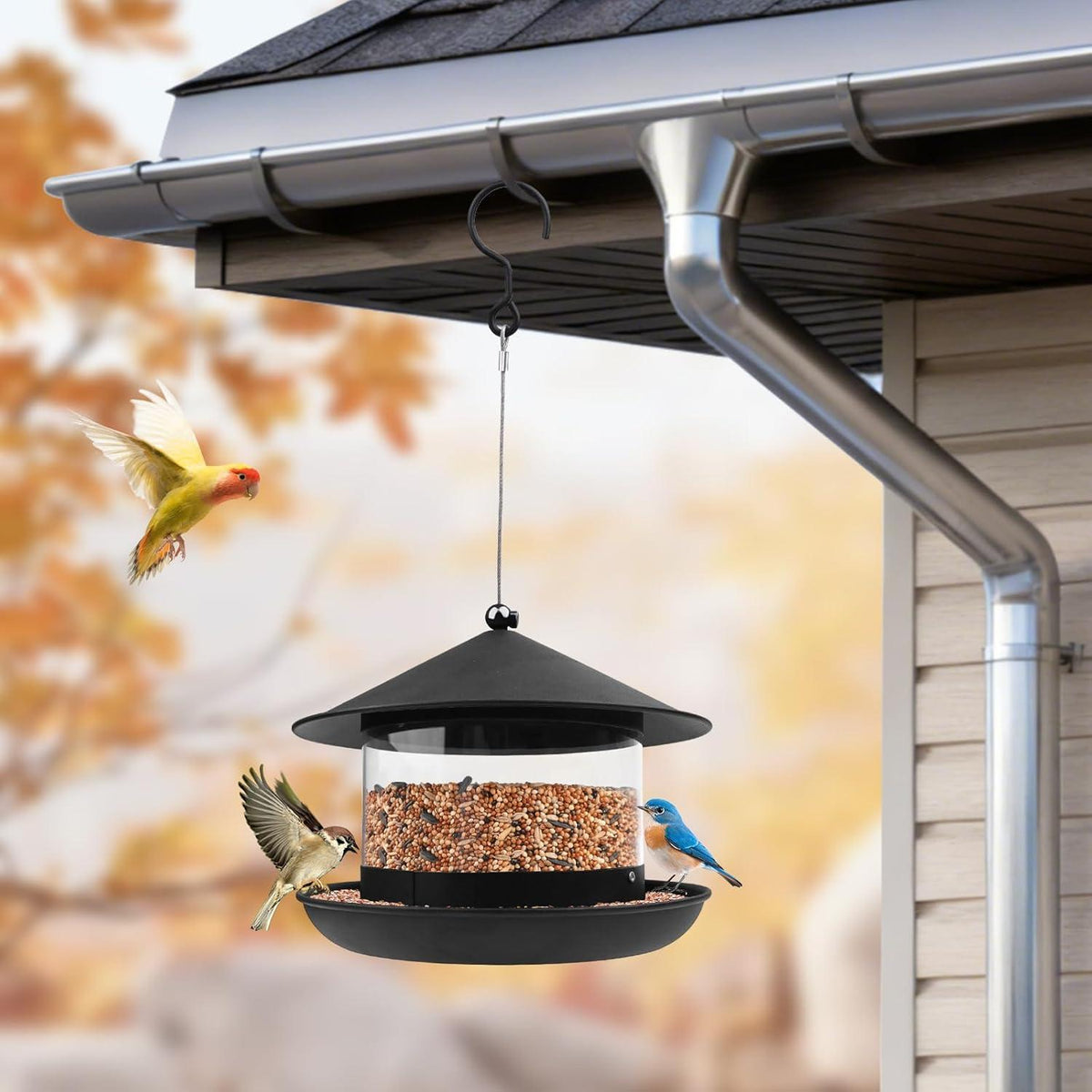 Metall-Vogelfutterstation – 360° Futterzugang & wetterfest