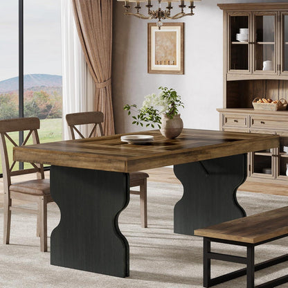 Rustikaler Esstisch 160cm – MDF Landhausstil für 4-6 Personen