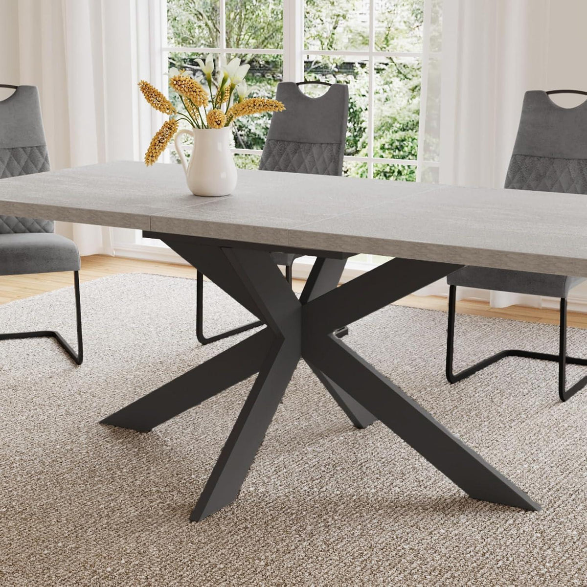 Ausziehbarer Esstisch mit 4 Stühlen – Modernes Esszimmer Set