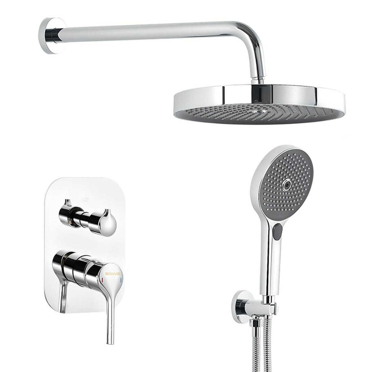 Unterputz Duschsystem 10 Zoll mit Regendusche & Handbrause