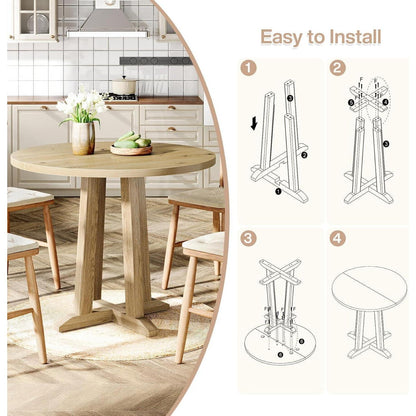 Runder Esstisch Holz 80cm – Perfekt für 2-4 Personen