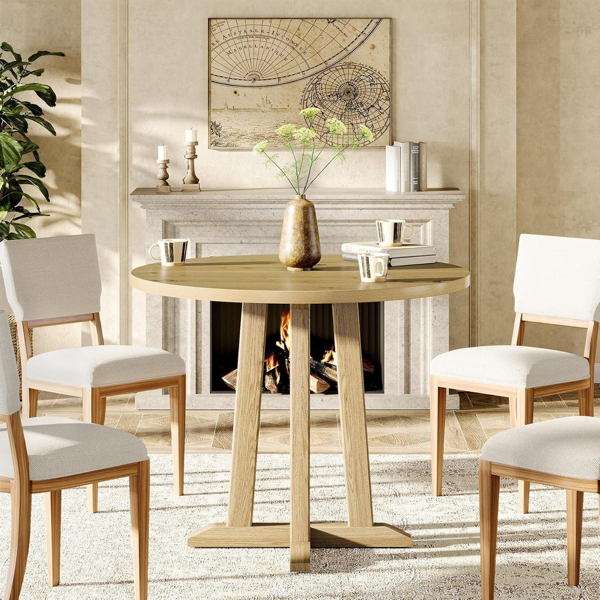 Runder Esstisch Holz 80cm – Perfekt für 2-4 Personen