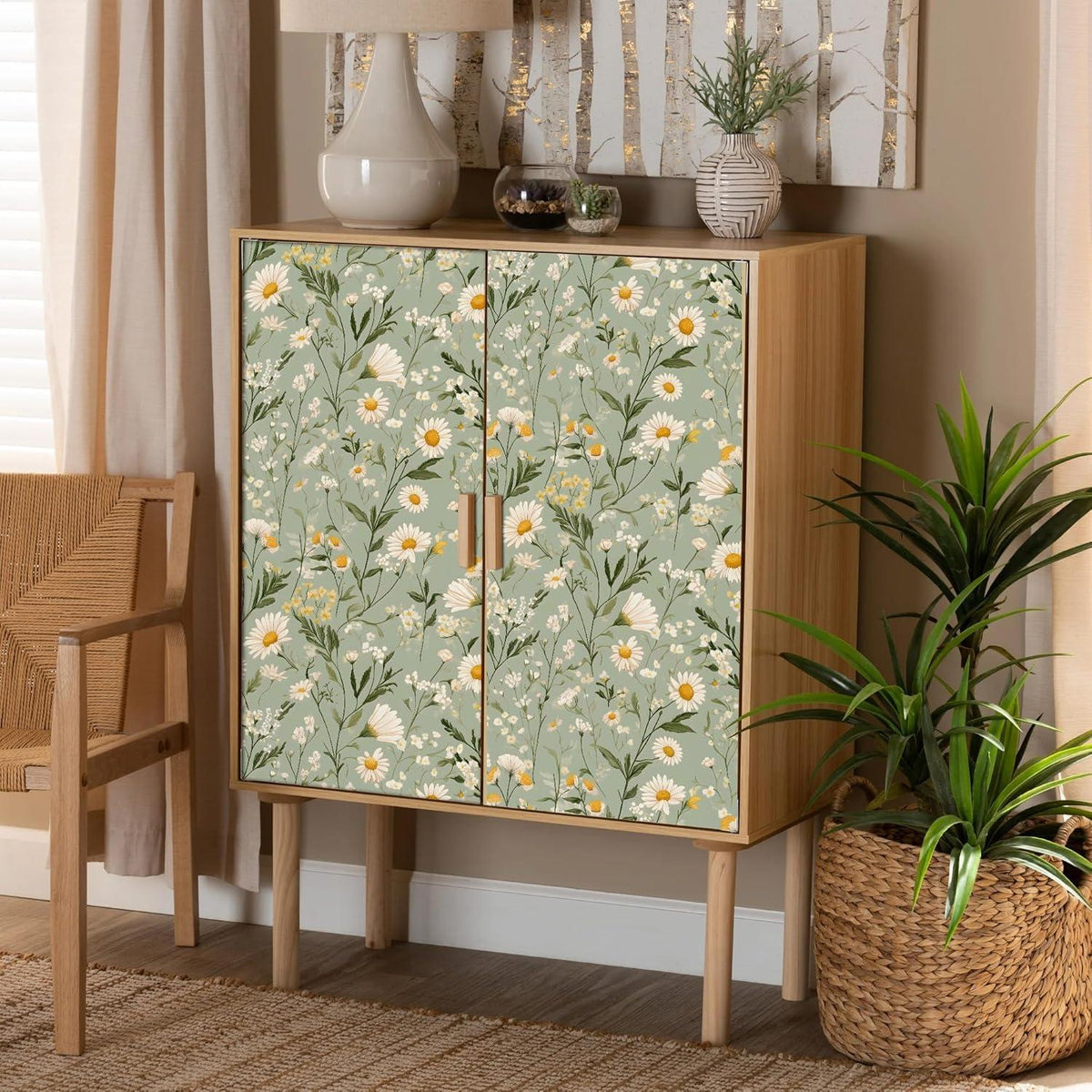 Selbstklebende Fototapete Blumen Design 44x300cm Vintage Wanddeko