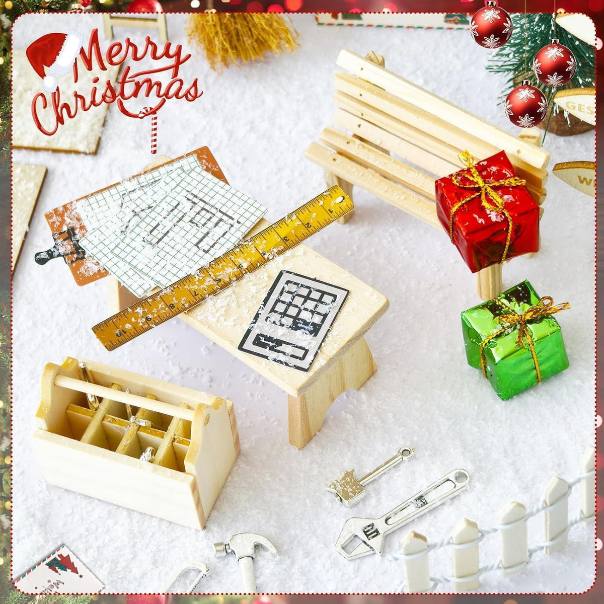 Weihnachts-Wichtel Zubehör Set – Komplettdeko für Wichteltüren