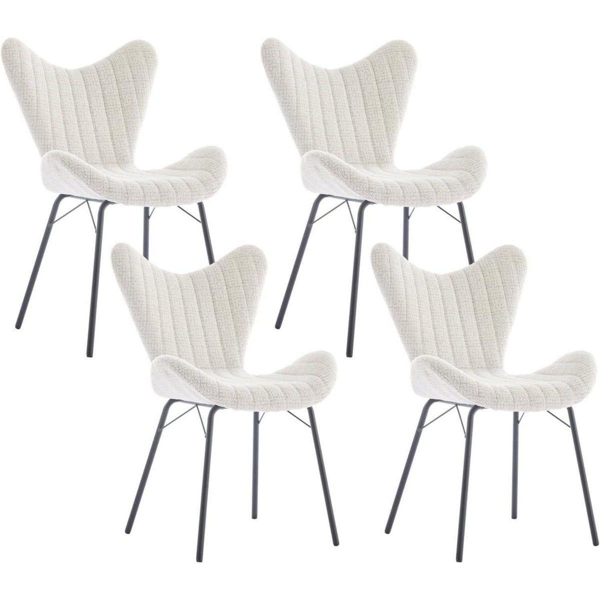 Esszimmerstühle 4er Set, Oatmeal Chenille Polsterstuhl