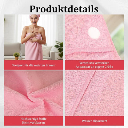 Saunahandtuch Damen Pink – Multifunktions Badetuch für Sauna & Reisen