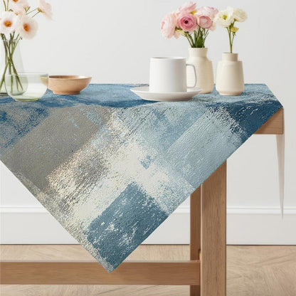Marineblaue Tischdecke 100x100 cm – Abwaschbar & Modern