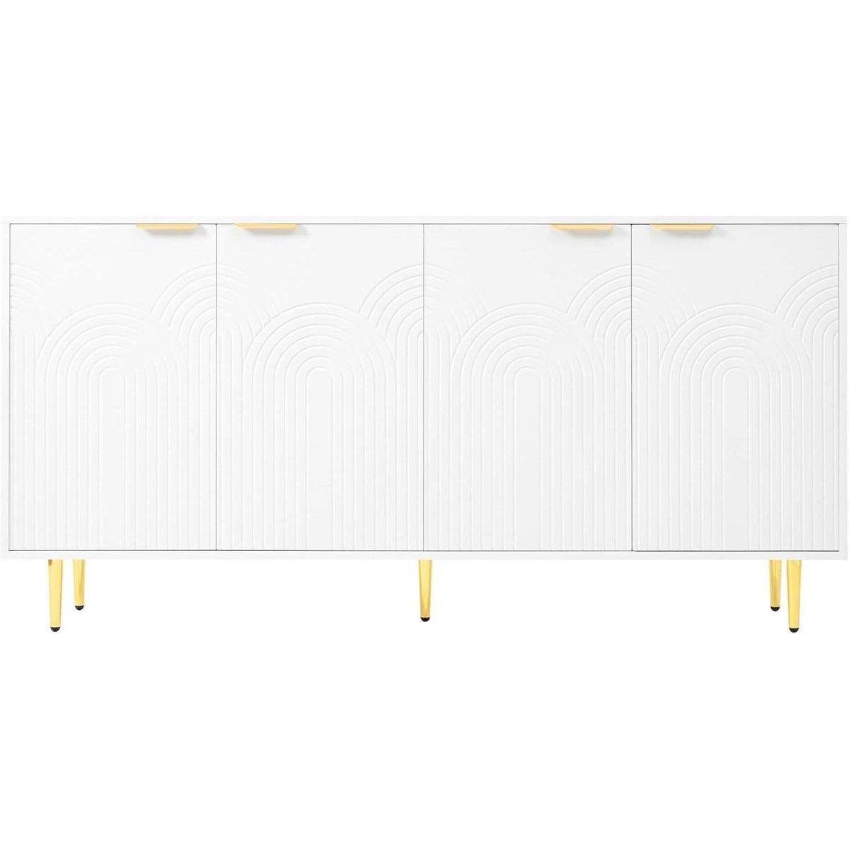 Sideboard mit 4 Türen – Weiß, 160x40x80 cm