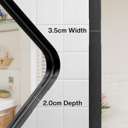 Wandspiegel Schwarz 100x75cm – Moderner Badezimmer Spiegel