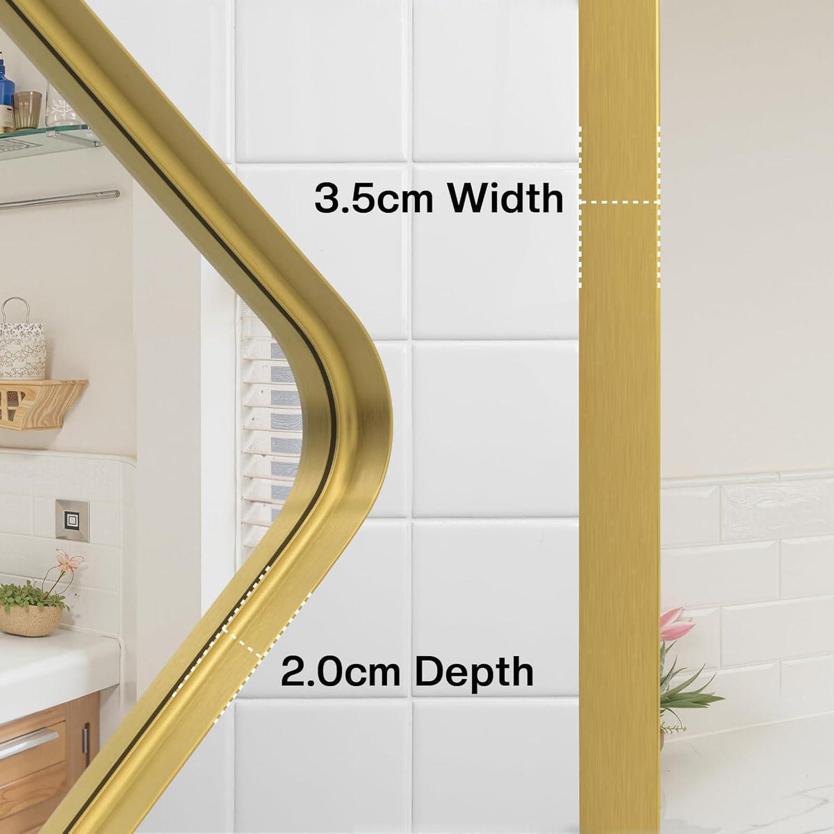 Goldener Wandspiegel 100x75cm – Modernes Design für Bad, Wohn- & Schlafzimmer