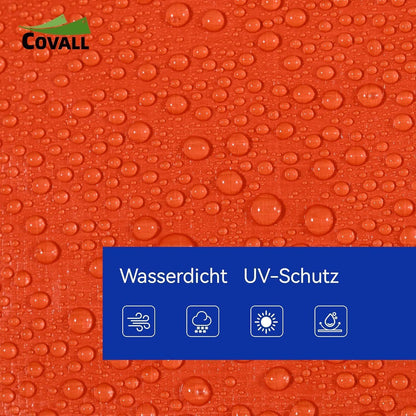 Wasserdichte Abdeckplane 2x2m mit Ösen – Orange