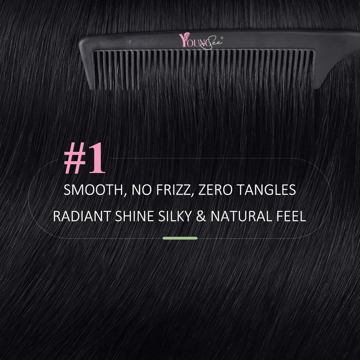 Echthaar Tape Extensions Schwarz - 40cm, 50g Remy